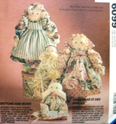 6099 MCCALLS 16'' MAMA DOLLS, 11'' BABIES BUTTON BOWS PATTERN